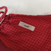IENA サッカーギンガムデザインワンピース 定価20900円 半袖 ワンピース 21SS レッド ピンク レディース イエナ【中古】5-0616S∞
