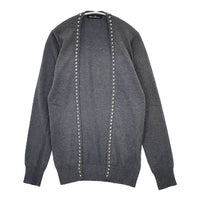 HYSTERIC GLAMOUR スタッズカーディガン 定価28600円 コットン カーディガン グレー レディース ヒステリックグラマー【中古】5-0915M∞