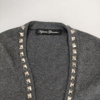 HYSTERIC GLAMOUR スタッズカーディガン 定価28600円 コットン カーディガン グレー レディース ヒステリックグラマー【中古】5-0915M∞