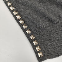 HYSTERIC GLAMOUR スタッズカーディガン 定価28600円 コットン カーディガン グレー レディース ヒステリックグラマー【中古】5-0915M∞