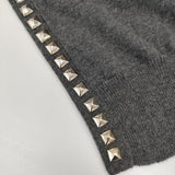 HYSTERIC GLAMOUR スタッズカーディガン 定価28600円 コットン カーディガン グレー レディース ヒステリックグラマー【中古】5-0915M∞