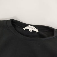 ENFOLD アシンメトリースリーブプルオーバー 定価27500円 トレーナー スウェット 24SS ブラック レディース エンフォルド【中古】5-0915M∞