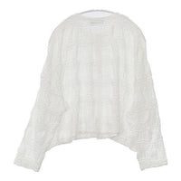 mizuiro-ind シアーパターンニッティングショートカーディガン 定価12900円 3-210023 カーディガン ホワイト レディース ミズイロインド【中古】5-0915M∞