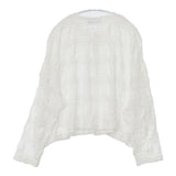 mizuiro-ind シアーパターンニッティングショートカーディガン 定価12900円 3-210023 カーディガン ホワイト レディース ミズイロインド【中古】5-0915M∞