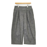 mizuiro-ind ツイード クロップドパンツ ウール ワイド パンツ グレー レディース ミズイロインド【中古】5-0913T∞