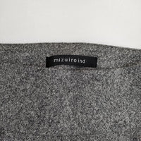 mizuiro-ind ツイード クロップドパンツ ウール ワイド パンツ グレー レディース ミズイロインド【中古】5-0913T∞