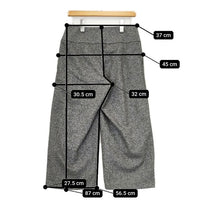 mizuiro-ind ツイード クロップドパンツ ウール ワイド パンツ グレー レディース ミズイロインド【中古】5-0913T∞