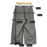 mizuiro-ind ツイード クロップドパンツ ウール ワイド パンツ グレー レディース ミズイロインド【中古】5-0913T∞