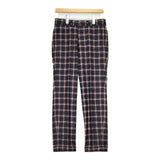 TOMORROWLAND/Loro Piana センタープレススラックス チェック ウールカシミヤシルク パンツ ネイビー レディース トゥモローランド/ロロピアーナ【中古】5-0913T∞
