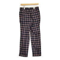 TOMORROWLAND/Loro Piana センタープレススラックス チェック ウールカシミヤシルク パンツ ネイビー レディース トゥモローランド/ロロピアーナ【中古】5-0913T∞