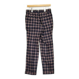 TOMORROWLAND/Loro Piana センタープレススラックス チェック ウールカシミヤシルク パンツ ネイビー レディース トゥモローランド/ロロピアーナ【中古】5-0913T∞