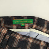 TOMORROWLAND/Loro Piana センタープレススラックス チェック ウールカシミヤシルク パンツ ネイビー レディース トゥモローランド/ロロピアーナ【中古】5-0913T∞