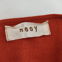 nooy ポリエステルコットン エルボーパッチ ニット カーディガン オレンジ レディース ヌーイ【中古】5-0915M∞