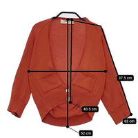 nooy ポリエステルコットン エルボーパッチ ニット カーディガン オレンジ レディース ヌーイ【中古】5-0915M∞