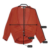 nooy ポリエステルコットン エルボーパッチ ニット カーディガン オレンジ レディース ヌーイ【中古】5-0915M∞