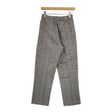 nano universe グレンチェック センタープレススラックス パンツ グレー レディース ナノユニバース【中古】5-0915G∞