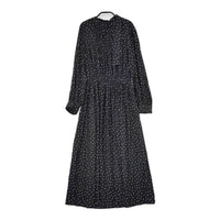 SHIPS ドット柄 シャーリングバックタイワンピース 314-55-0535 ドレス ワンピース ブラック レディース シップス【中古】5-0915M∞