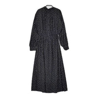 SHIPS ドット柄 シャーリングバックタイワンピース 314-55-0535 ドレス ワンピース ブラック レディース シップス【中古】5-0915M∞