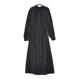 SHIPS ドット柄 シャーリングバックタイワンピース 314-55-0535 ドレス ワンピース ブラック レディース シップス【中古】5-0915M∞