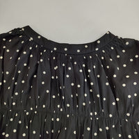 SHIPS ドット柄 シャーリングバックタイワンピース 314-55-0535 ドレス ワンピース ブラック レディース シップス【中古】5-0915M∞