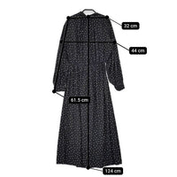 SHIPS ドット柄 シャーリングバックタイワンピース 314-55-0535 ドレス ワンピース ブラック レディース シップス【中古】5-0915M∞