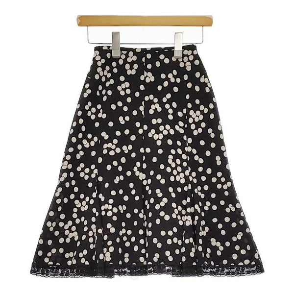 Sonia Rykiel ドット 裾レース スカート ブラック ホワイト レディース ソニアリキエル【中古】5-0601M∞