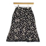 Sonia Rykiel ドット 裾レース スカート ブラック ホワイト レディース ソニアリキエル【中古】5-0601M∞