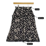 Sonia Rykiel ドット 裾レース スカート ブラック ホワイト レディース ソニアリキエル【中古】5-0601M∞