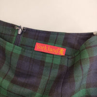 YORKLAND ウール 11AR チェック スカート グリーン ネイビー レディース ヨークランド【中古】5-0913T∞