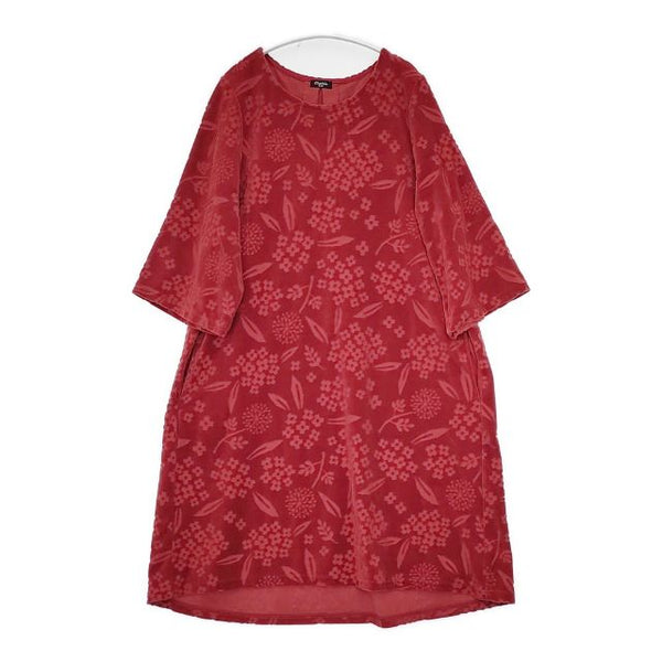 marble sud キンモクセイ Aライン ベロア ワンピース レッド レディース マーブルシュッド【中古】5-0913T∞