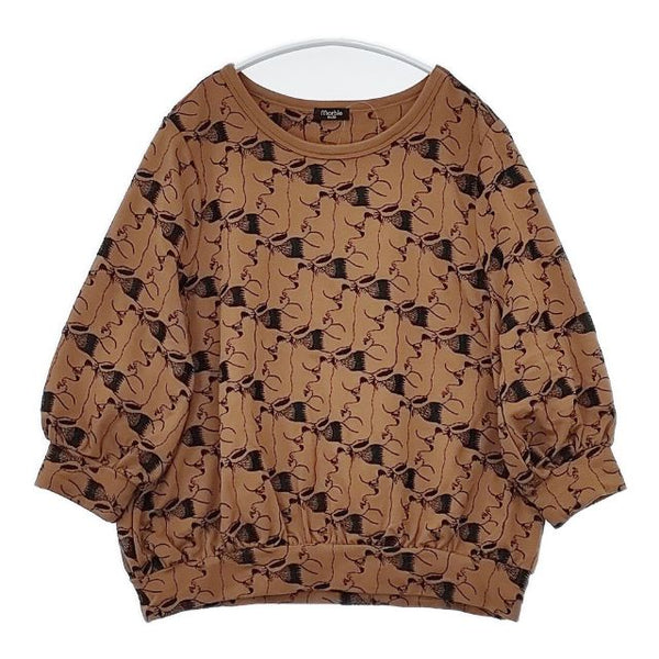 marble sud Rabbix ラビックス 刺繍 うさぎ きつね ブラウス カットソー ブラウン レディース マーブルシュッド【中古】5-0915M∞