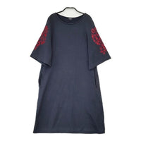 marble sud フロッキープリント 半袖 ワンピース ネイビー レディース マーブルシュッド【中古】5-0601S∞