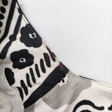 marimekko SIRO コットン フレンチスリーブ ワンピース ホワイト ブラック レディース マリメッコ【中古】5-0607S∞