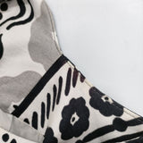 marimekko SIRO コットン フレンチスリーブ ワンピース ホワイト ブラック レディース マリメッコ【中古】5-0607S∞