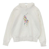POLO RALPH LAUREN 花柄ポロロゴ L/G 12-14 キッズサイズ 裏起毛 パーカー ホワイト レディース ポロ・ラルフローレン【中古】5-0915T∞