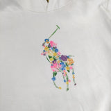 POLO RALPH LAUREN 花柄ポロロゴ L/G 12-14 キッズサイズ 裏起毛 パーカー ホワイト レディース ポロ・ラルフローレン【中古】5-0915T∞