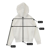 POLO RALPH LAUREN 花柄ポロロゴ L/G 12-14 キッズサイズ 裏起毛 パーカー ホワイト レディース ポロ・ラルフローレン【中古】5-0915T∞
