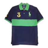 POLO RALPH LAUREN 鹿の子 ポロ L/G 14-16 半袖 ポロシャツ ネイビー グリーン レディース ポロ・ラルフローレン【中古】5-0616S∞