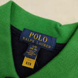 POLO RALPH LAUREN 鹿の子 ポロ L/G 14-16 半袖 ポロシャツ ネイビー グリーン レディース ポロ・ラルフローレン【中古】5-0616S∞