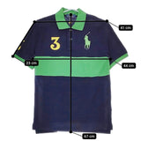 POLO RALPH LAUREN 鹿の子 ポロ L/G 14-16 半袖 ポロシャツ ネイビー グリーン レディース ポロ・ラルフローレン【中古】5-0616S∞