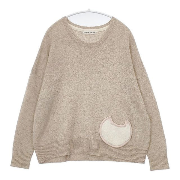 TSUMORI CHISATO 猫ポケット ウール カシミヤ混 セーター ニット ベージュ レディース ツモリチサト【中古】5-0913T∞