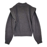 ISABEL MARANT 21A0361 36 ウールカシミヤ モックネック 肩ボタン セーター ニット チャコールグレー レディース イザベルマラン【中古】5-0905T♪