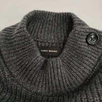 ISABEL MARANT 21A0361 36 ウールカシミヤ モックネック 肩ボタン セーター ニット チャコールグレー レディース イザベルマラン【中古】5-0905T♪