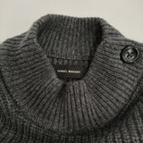 ISABEL MARANT 21A0361 36 ウールカシミヤ モックネック 肩ボタン セーター ニット チャコールグレー レディース イザベルマラン【中古】5-0905T♪