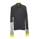 ENFOLD HIGH NECK RIB BI COLOR PULLOVER 300HS170-0260 定価24200円 ニット 24SS Cグレー イエロー レディース エンフォルド【中古】5-0415T♪