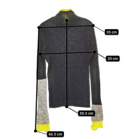 ENFOLD HIGH NECK RIB BI COLOR PULLOVER 300HS170-0260 定価24200円 ニット 24SS Cグレー イエロー レディース エンフォルド【中古】5-0415T♪