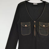 DIESEL D-BORDY-LONG リブニットワンピース A06209 ワンピース ブラック レディース ディーゼル【中古】5-0907M∞