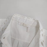 Chloe カットワーク レース 長袖 比翼ボタン ブラウス シャツ ホワイト レディース クロエ【中古】5-0921M∞