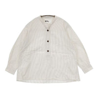 MHL. 595-0153502 COMPACT COTTON STRIPE ストライプ プルオーバー 長袖シャツ オフホワイト ベージュ レディース エムエイチエル【中古】5-0907M∞