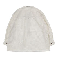 MHL. 595-0153502 COMPACT COTTON STRIPE ストライプ プルオーバー 長袖シャツ オフホワイト ベージュ レディース エムエイチエル【中古】5-0907M∞